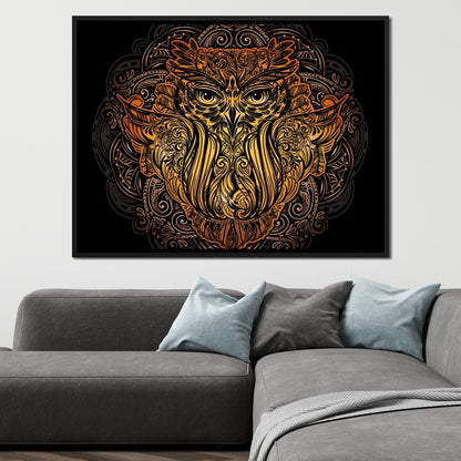 Golden Owl Canvas Wall Art