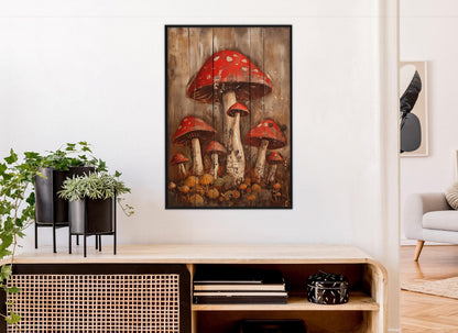 Mushrooms Canvas Print – Abstract Mushroom Art on Gallery Wrapped Cotton Canvas, Ready to Hang