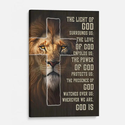 prayer for protection canvas lion of judah christian wall art