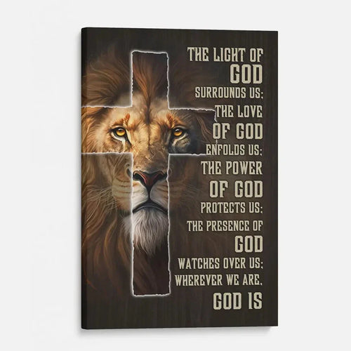 prayer for protection canvas lion of judah christian wall art