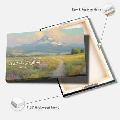 philippians 4 13 i can do all things through christ wall art canvas (Landscape) (view 3)
