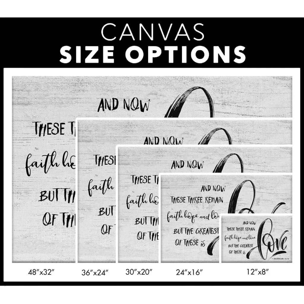rustic 1 corinthians 13 13 niv faith hope love canvas print bible verse wall art (Landscape) (view 2)