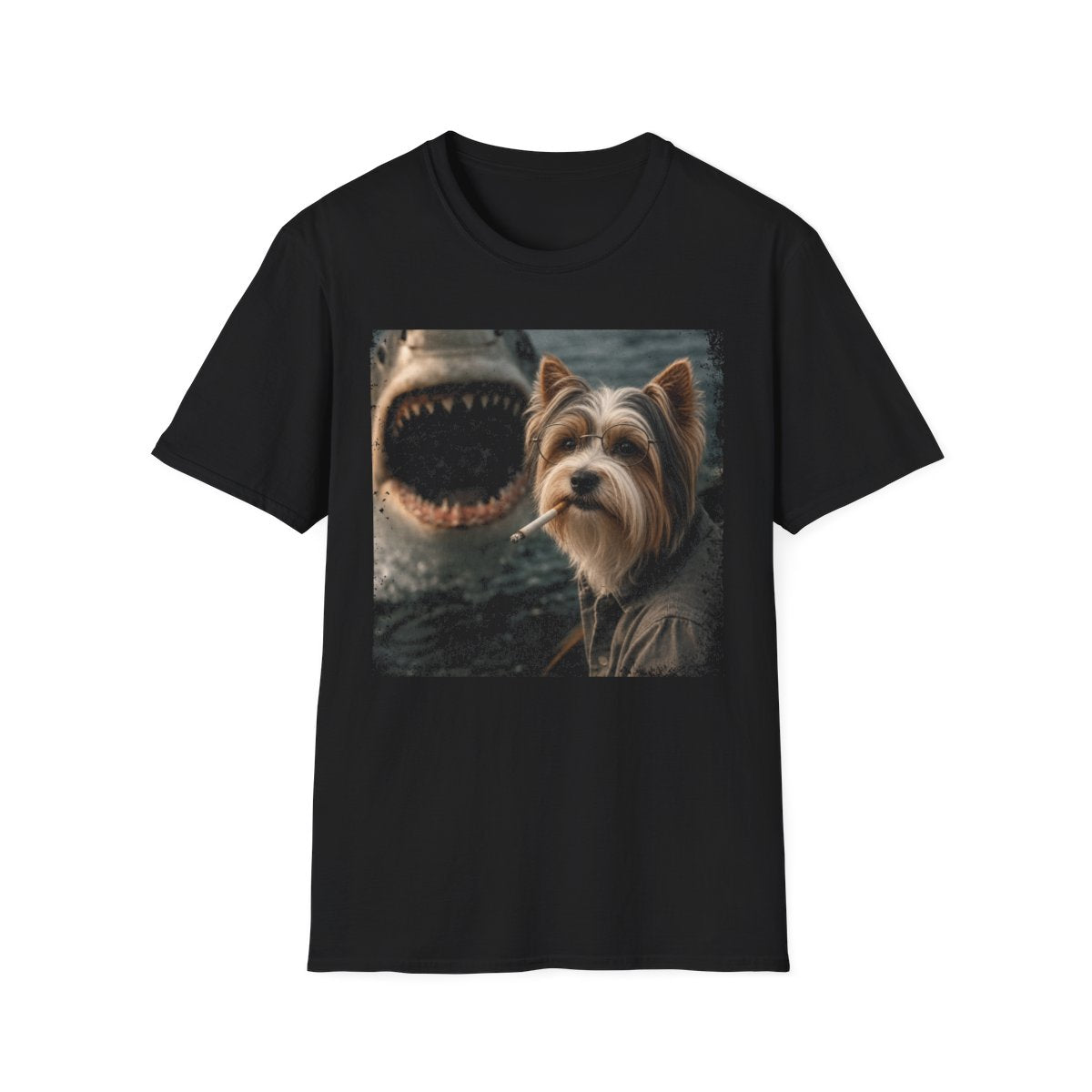 Biewer Terrier and Shark Tee