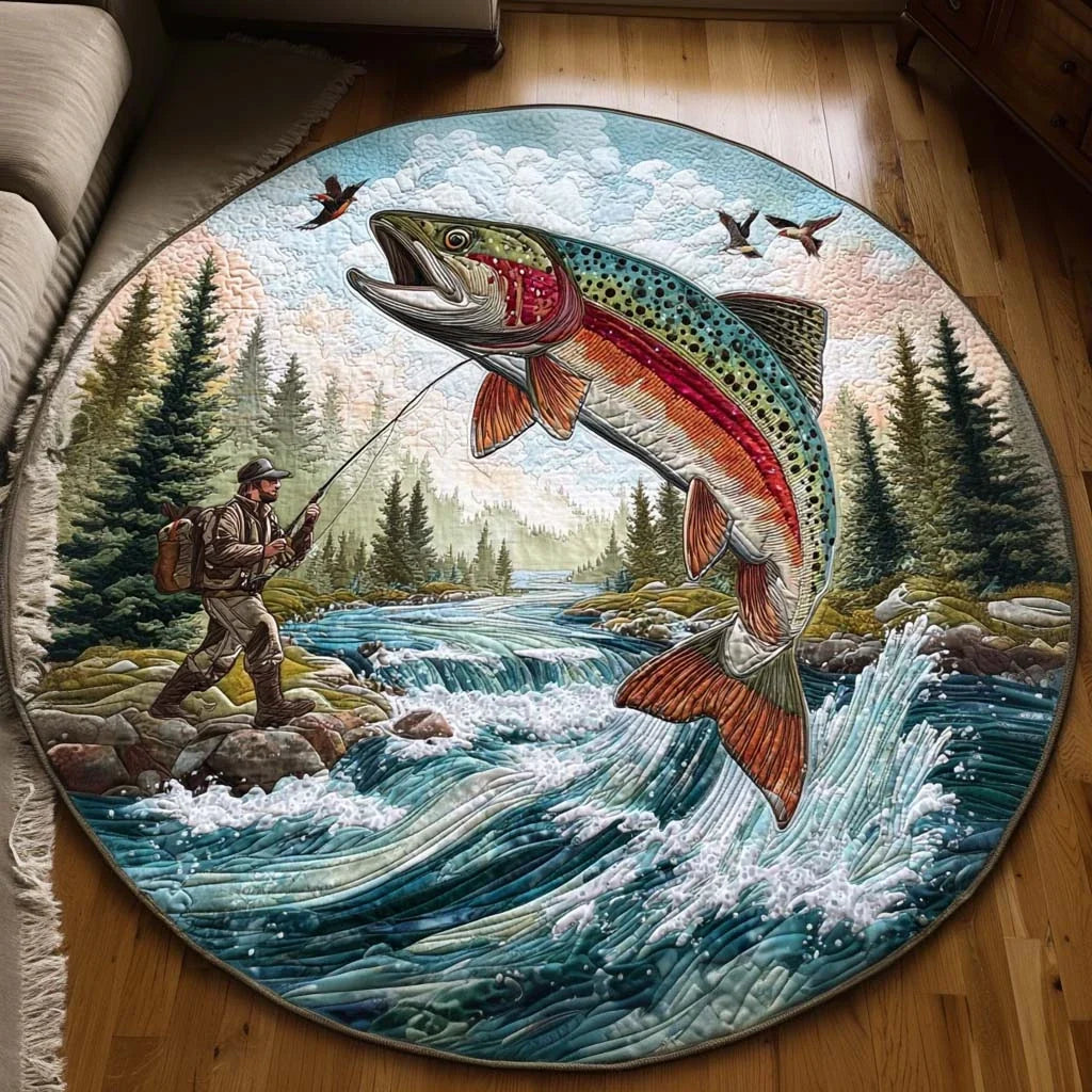 Big Bass Quilted Round Mat