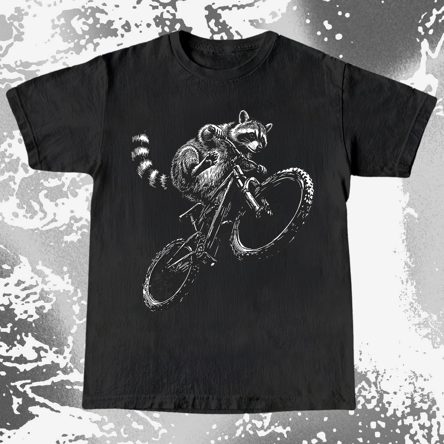 Raccoon Riding Bike Funny Cycling Shirt, funny meme tee gift (view 3)