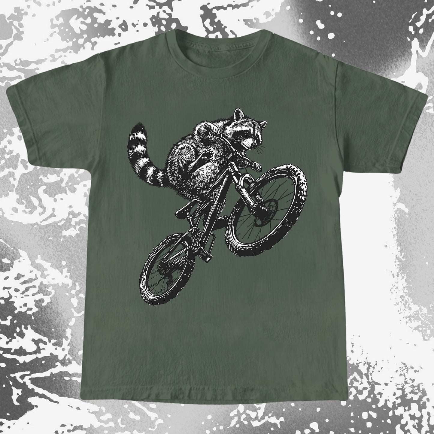 Raccoon Riding Bike Funny Cycling Shirt, funny meme tee gift (view 6)