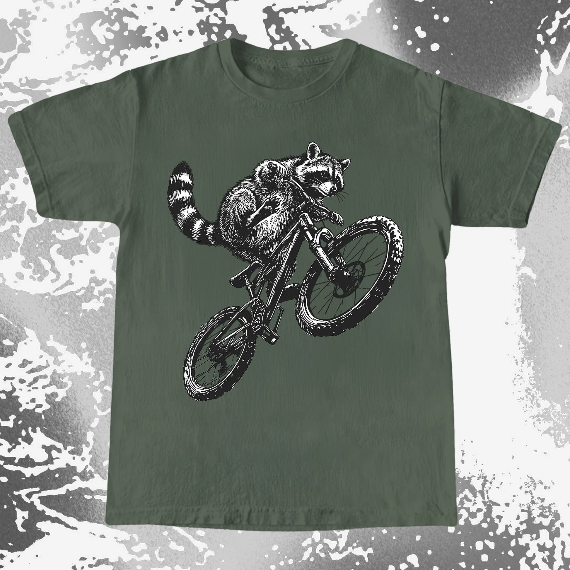 Raccoon Riding Bike Funny Cycling Shirt, funny meme tee gift (view 6)