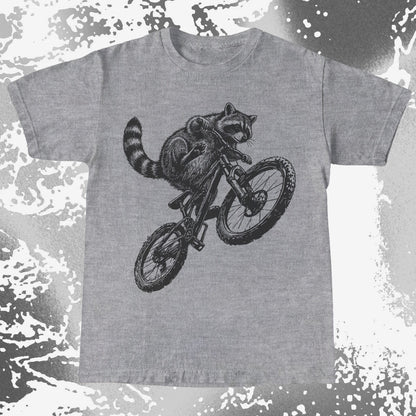 Raccoon Riding Bike Funny Cycling Shirt, funny meme tee gift (view 5)