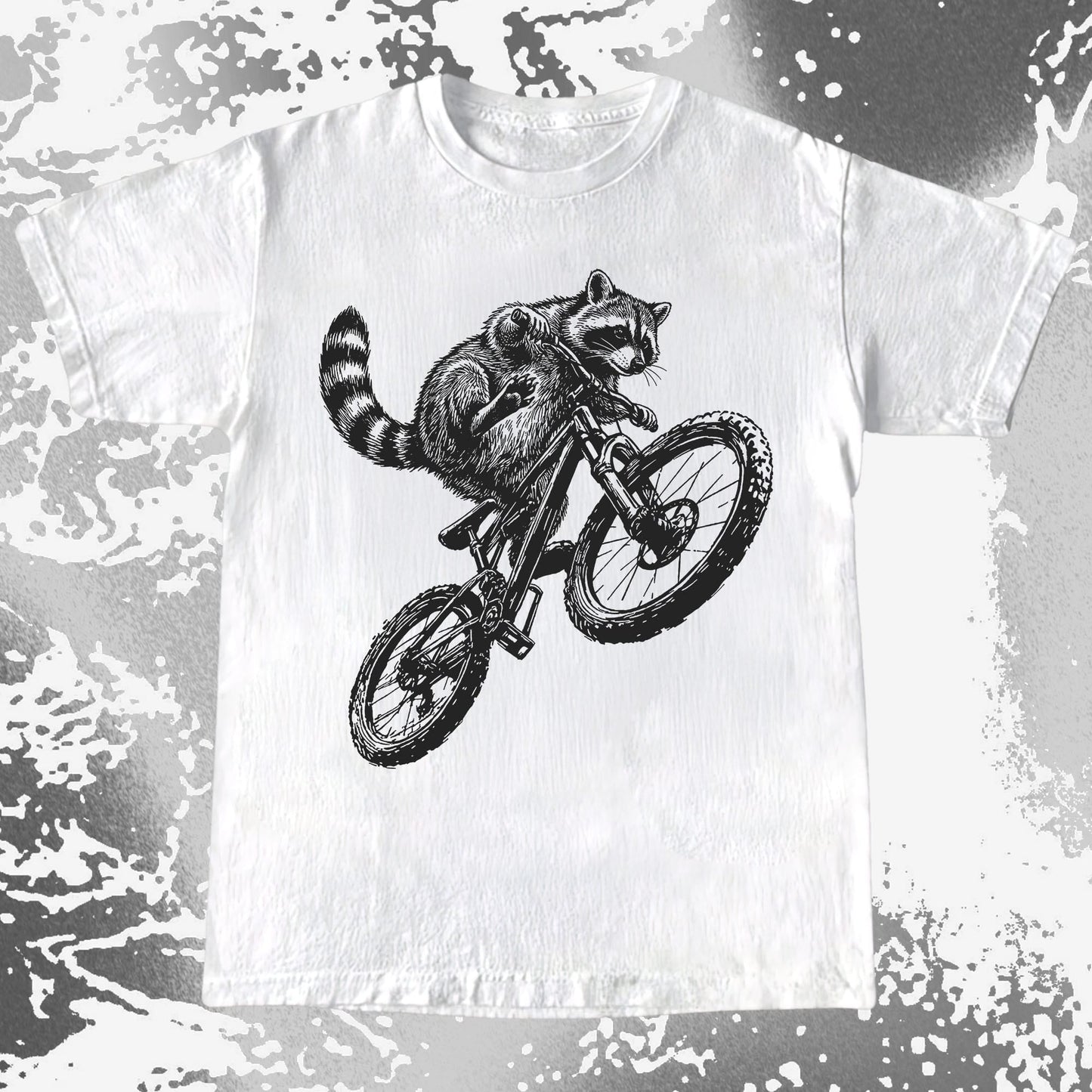 Raccoon Riding Bike Funny Cycling Shirt, funny meme tee gift (view 2)