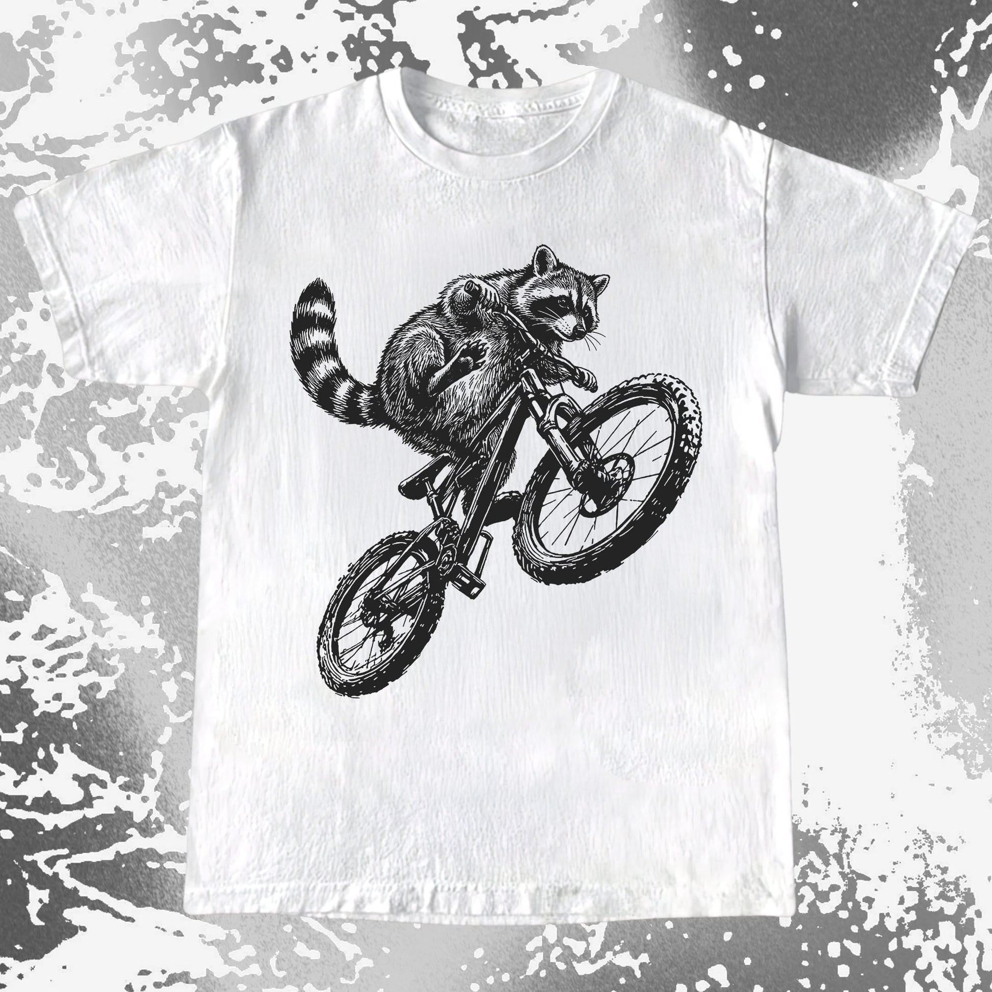 Raccoon Riding Bike Funny Cycling Shirt, funny meme tee gift (view 2)