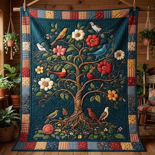 Bird of Life Quilt Blanket - Quilted Blanket by Wild and Way