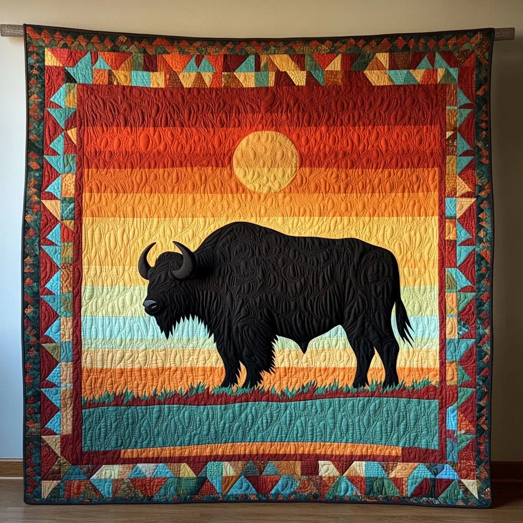 Bison Blaze Quilt Blanket
