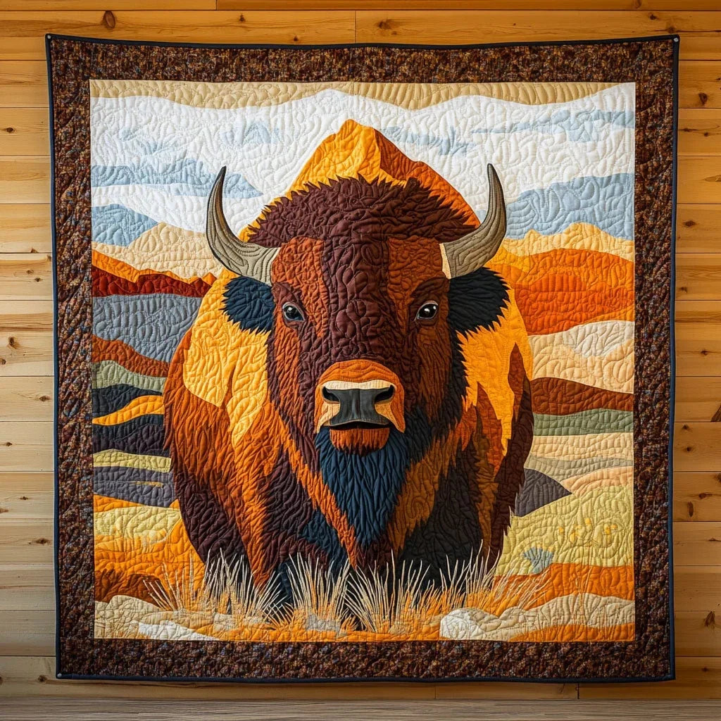 Bison's Majesty Quilt Blanket