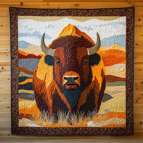 Bison's Majesty Quilt Blanket