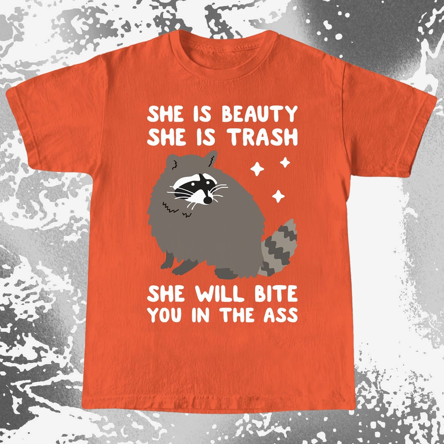 She Is Beauty She Is Trash Raccoon, funny meme tee gift (view 7)