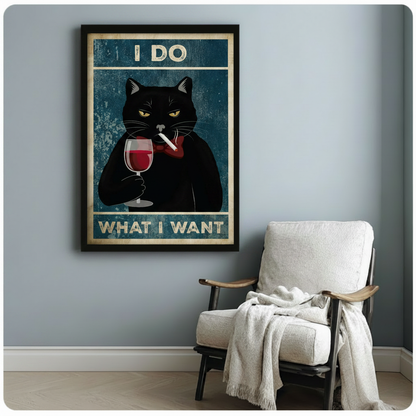 I Do What I Want Black Cat Canvas Art Wall Art