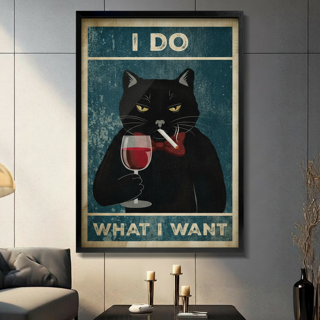 I Do What I Want Black Cat Canvas Art Wall Art