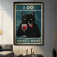 I Do What I Want Black Cat Canvas Art Wall Art