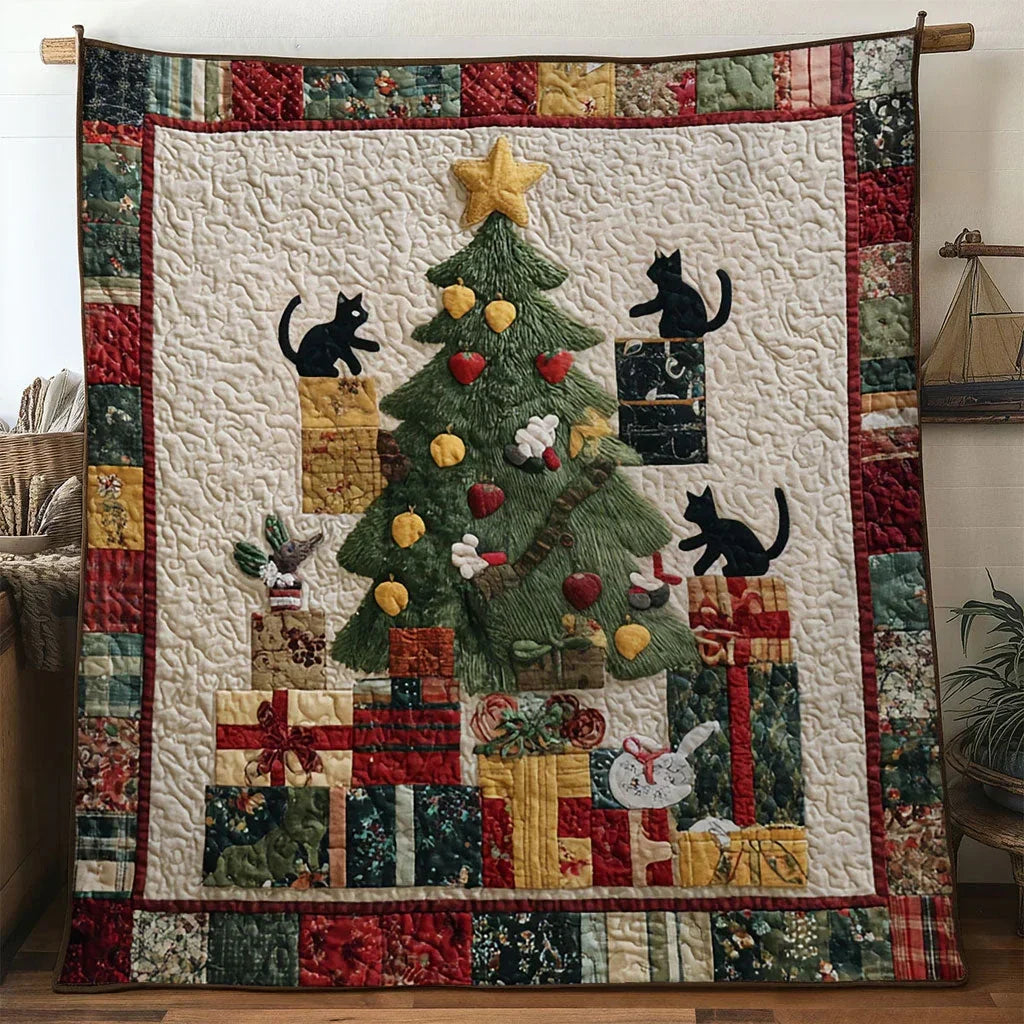 Black Cat Merry Moments Quilt Blanket