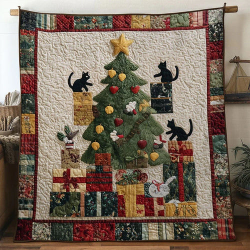 Black Cat Merry Moments Quilt Blanket
