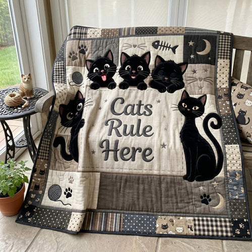 Black Cat Patchwork Quilt Blanket