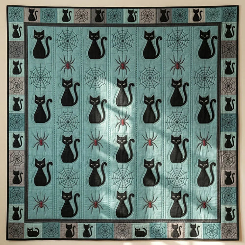 Black Cat & Spider Web Quilt Blanket