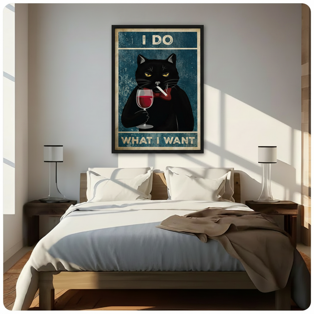 I Do What I Want Black Cat Canvas Art Wall Art