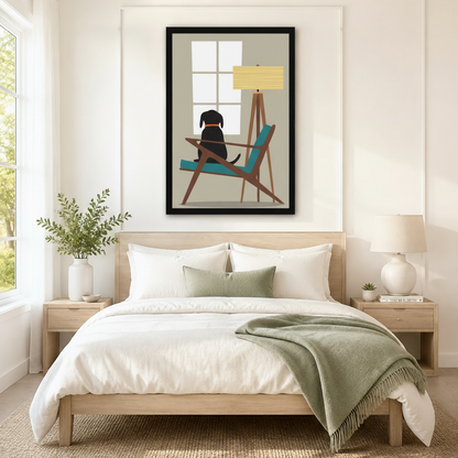 Mid-Century Dog Canvas Wall Art