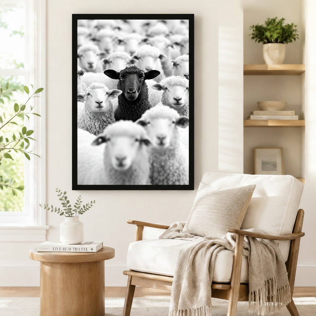 Black Sheep Canvas Art | Stand Out Wall Decor