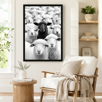 Black Sheep Canvas Art | Stand Out Wall Decor