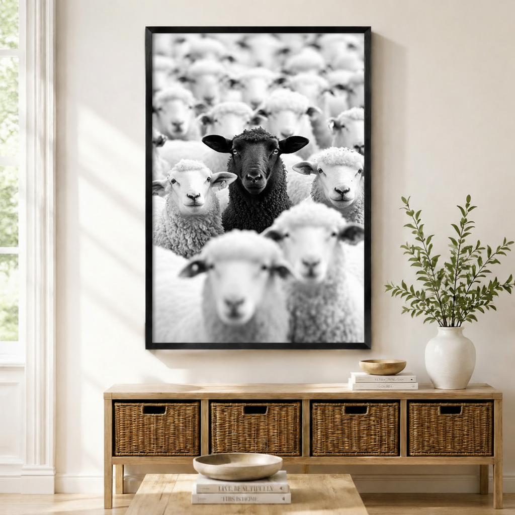 Black Sheep Canvas Art | Stand Out Wall Decor