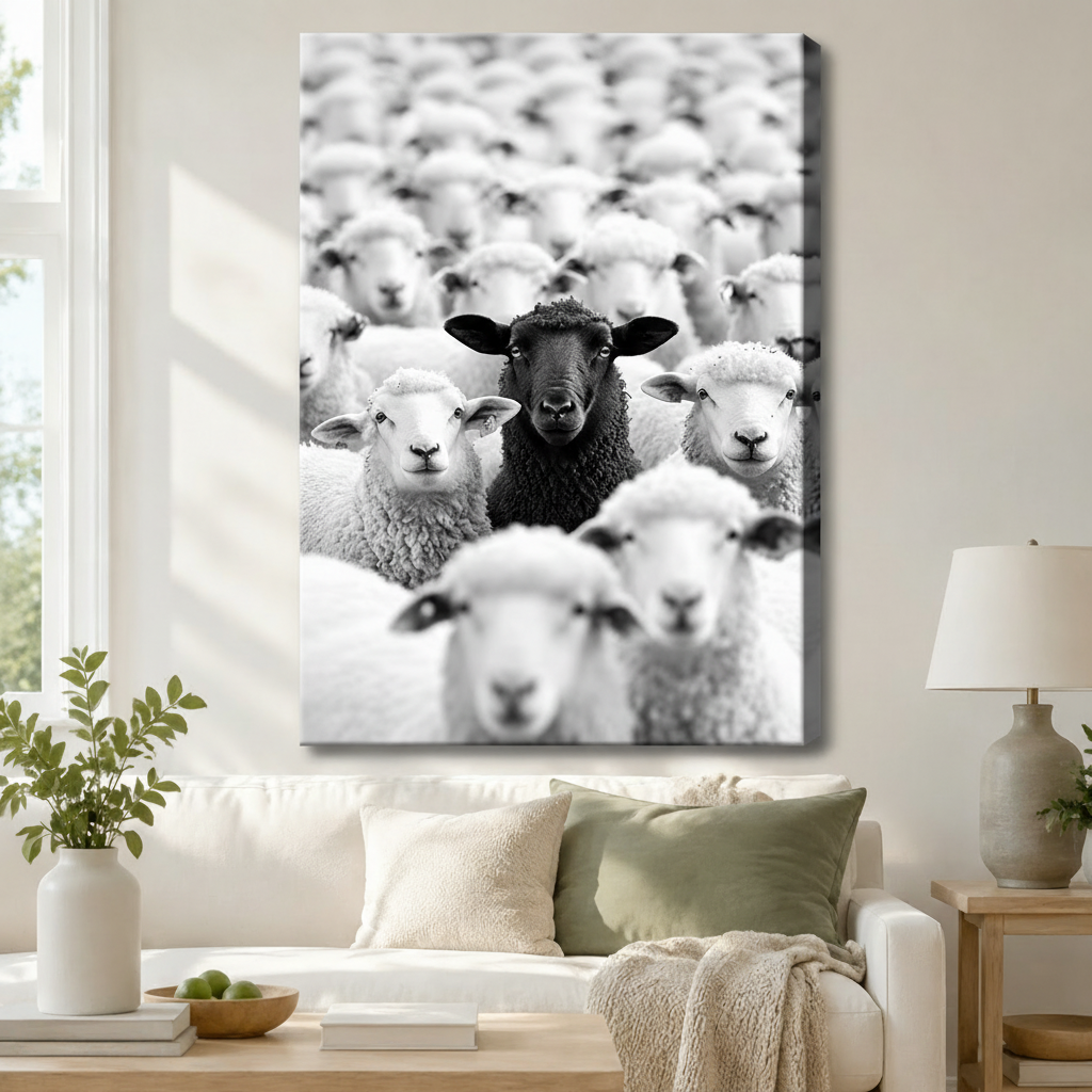 Black Sheep Canvas Art | Stand Out Wall Decor
