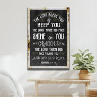 numbers 6 24 26 the lord bless you and keep you rustic farmhouse wall art canvas