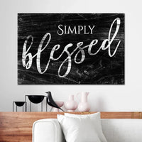 simply blessed wall art canvas modern farmhouse christian wall decor (Landscape)