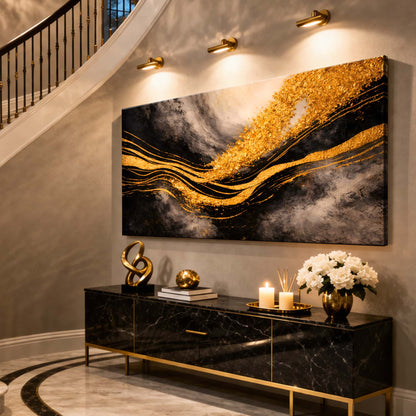 Black And Gold Gilded Currents