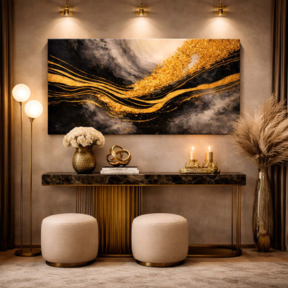 Black And Gold Gilded Currents