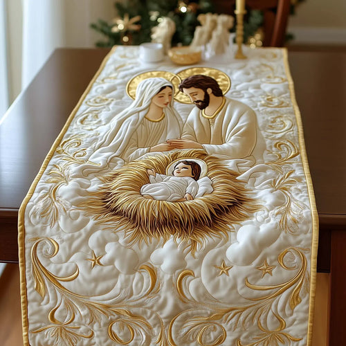 Blessed Family Quilted Table Runner