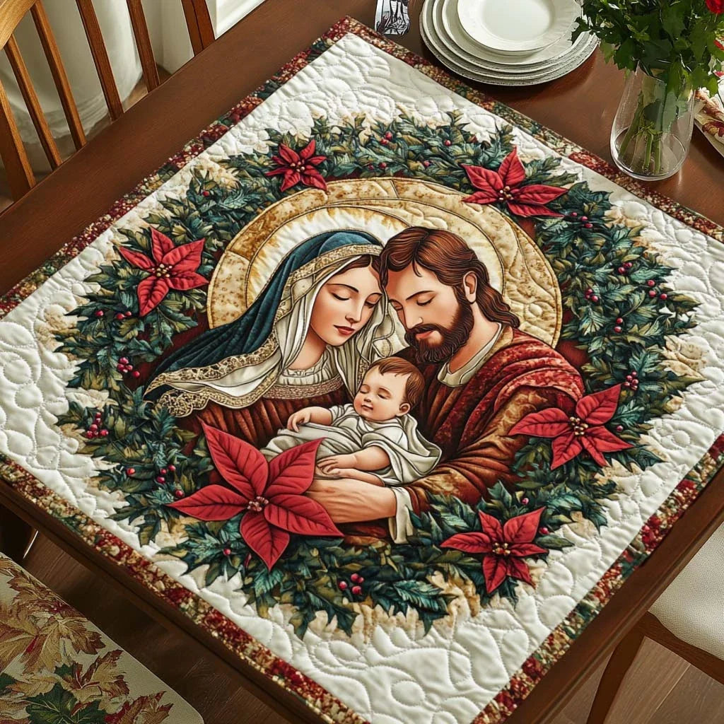 Blessed Family Quilted Table Topper