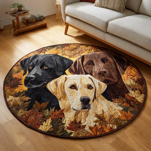 Blissful Labrador Charm Quilted Round Mat