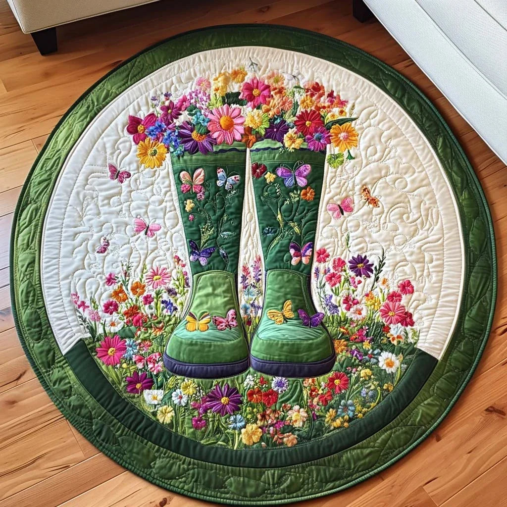 Bloom Boots Quilted Round Mat
