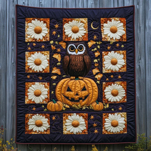 Bloom Pumpkin Owl Quilt Blanket
