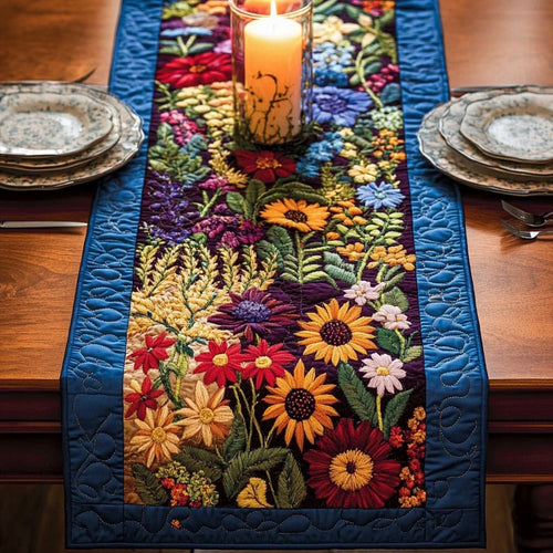 Bloom Symphony Quilted Table Runner