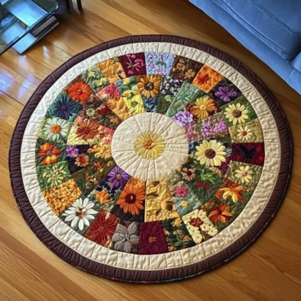 Bloom Wheel Quilted Round Mat