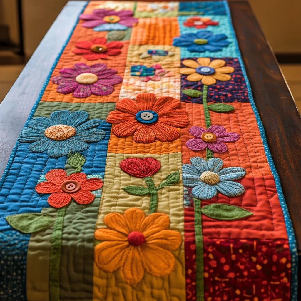Blooming Beauty Quilted Table Runner