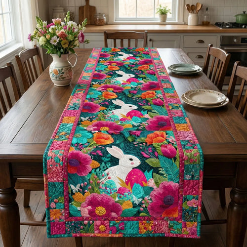 Blooming Bunny Quilted Table Runner