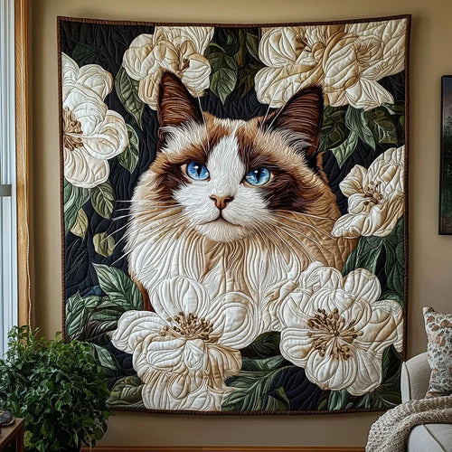 Blooming Cat Quilt Blanket
