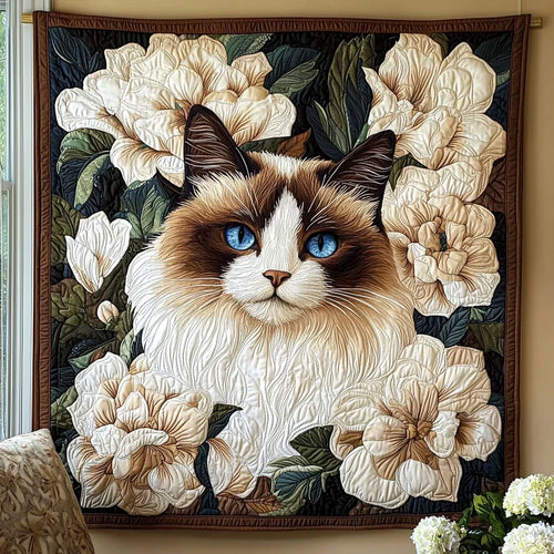 Blooming Cat Quilt Blanket