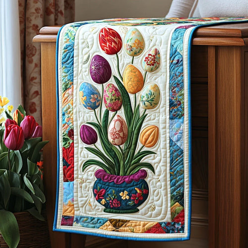 Blooming Eggscape Quilted Table Runner