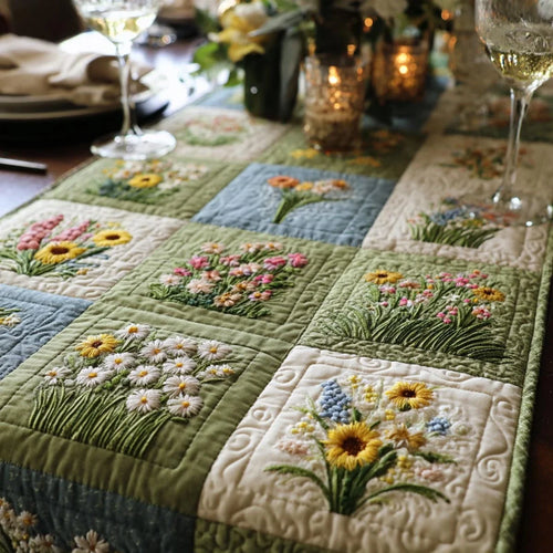 Blooming Garden Quilted Table Runner