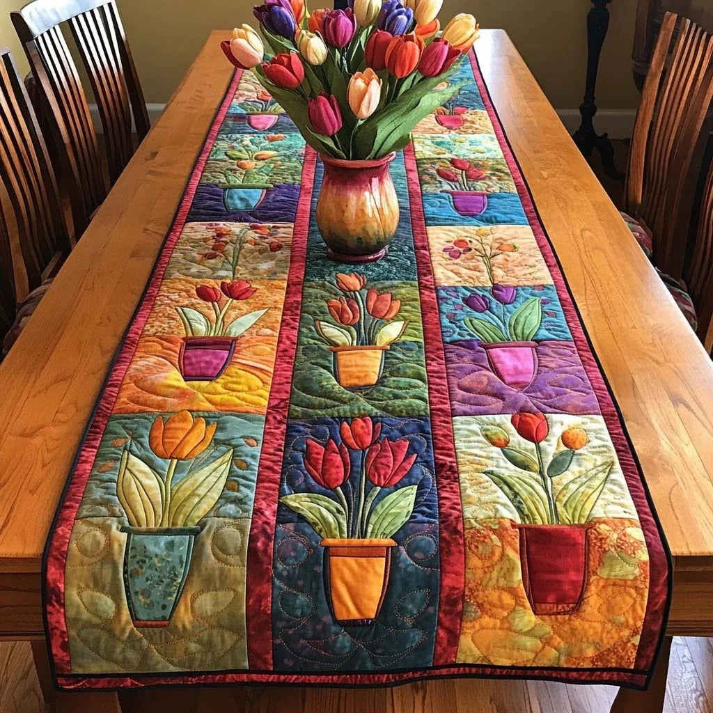 Blooming Harmony Quilted Table Runner